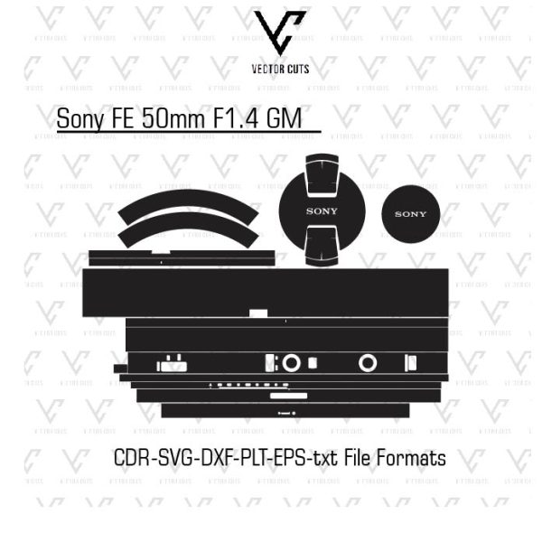 Sony FE 50mm F1.4 GM Camera lens Skin Template