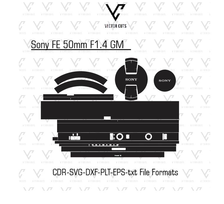 Sony FE 50mm F1.4 GM Camera lens Skin Template