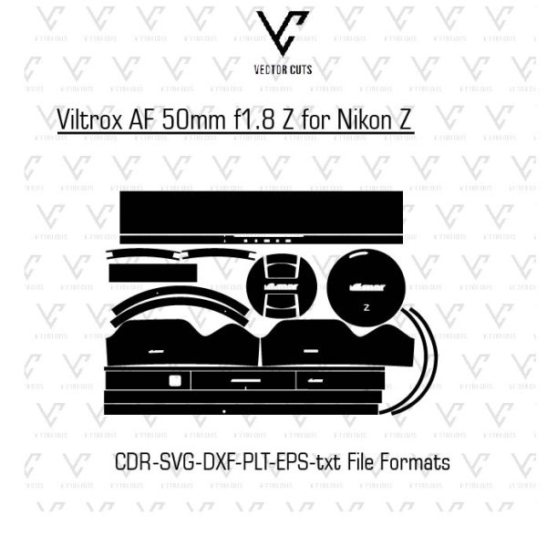 Viltrox AF 50mm f1.8 Z for Nikon Z Camera lens Skin Template
