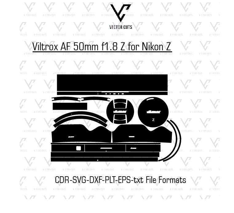 Viltrox AF 50mm f1.8 Z for Nikon Z Camera lens Skin Template
