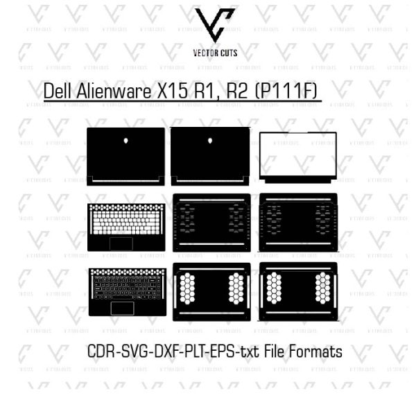 Dell Alienware X15 R1, R2 (P111F) Laptop Skin Template