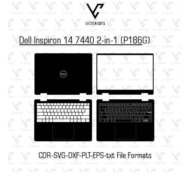 Dell Inspiron 14 7440 2-in-1 (P186G) Laptop Skin Template