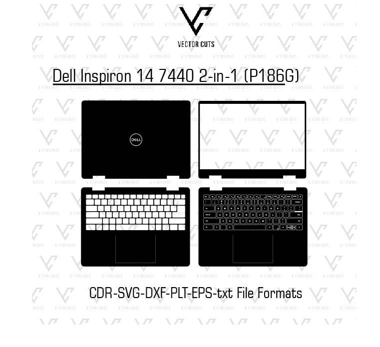 Dell Inspiron 14 7440 2-in-1 (P186G) Laptop Skin Template