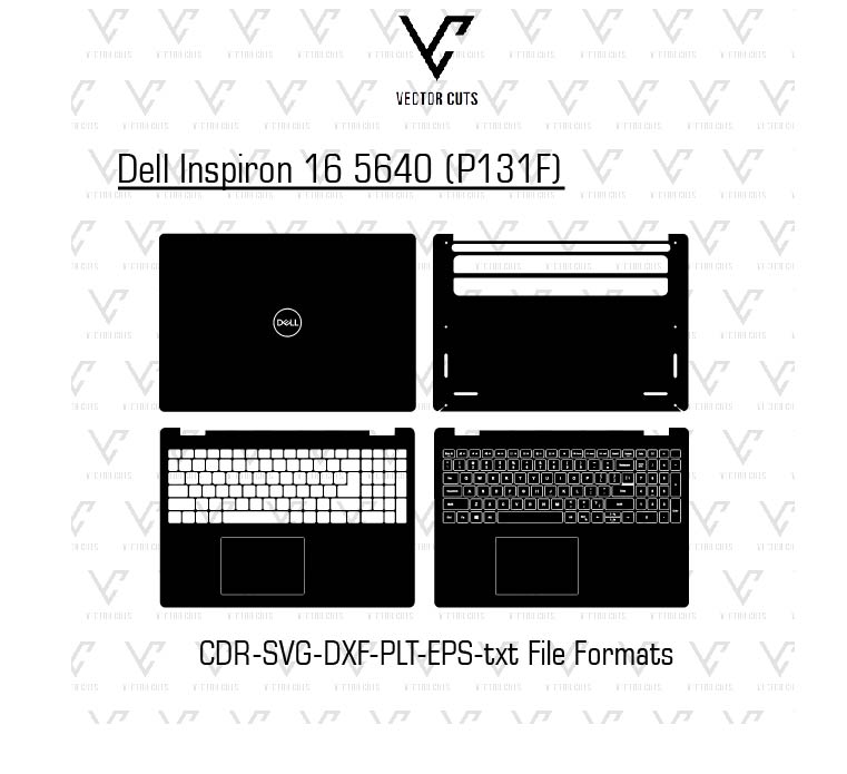 Dell Inspiron 16 5640 (P131F) Laptop Skin Template
