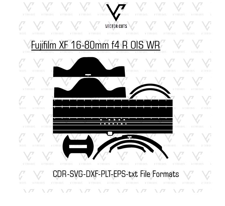 Fujifilm XF 16-80mm f4 R OIS WR Camera Lens Skin Template