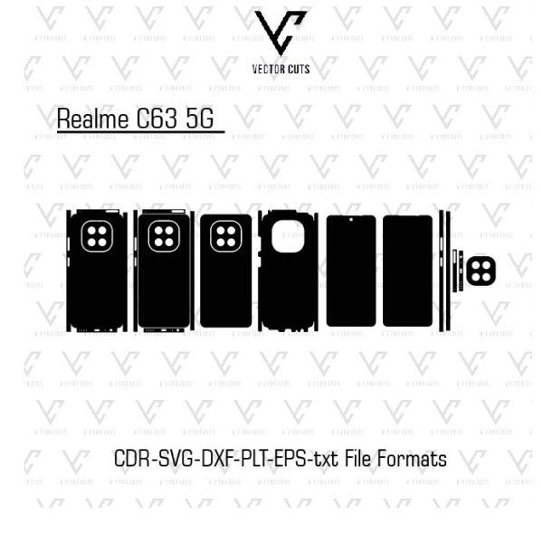 Realme C63 5G Mobile Skin Template