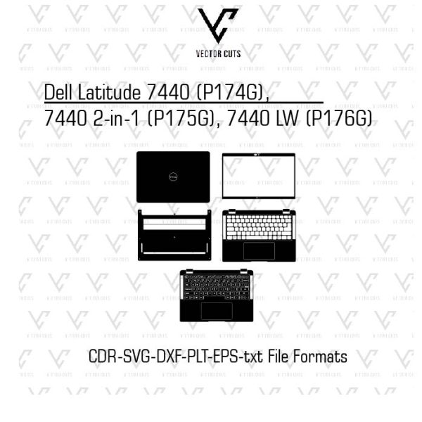 Dell Latitude 7440 (P174G), 7440 2-in-1 (P175G), 7440 LW (P176G) Laptop Skin Template