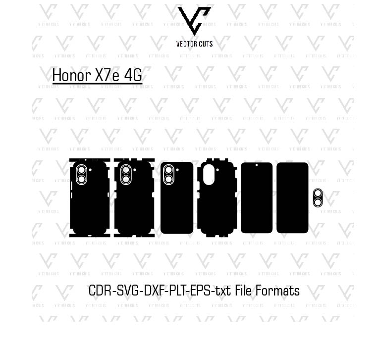Honor X7e 4G Mobile Skin Templates