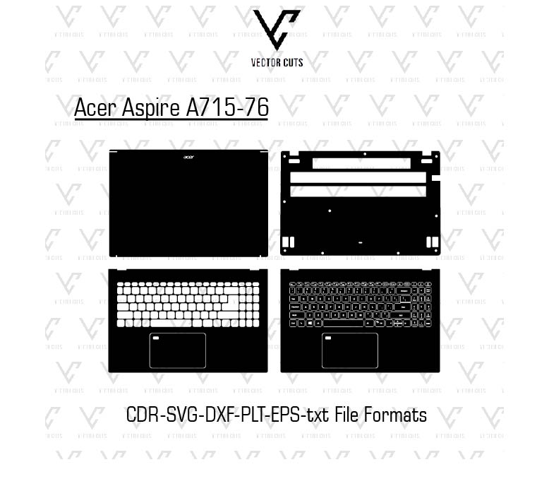Acer Aspire A715-76 Laptop Skin Template