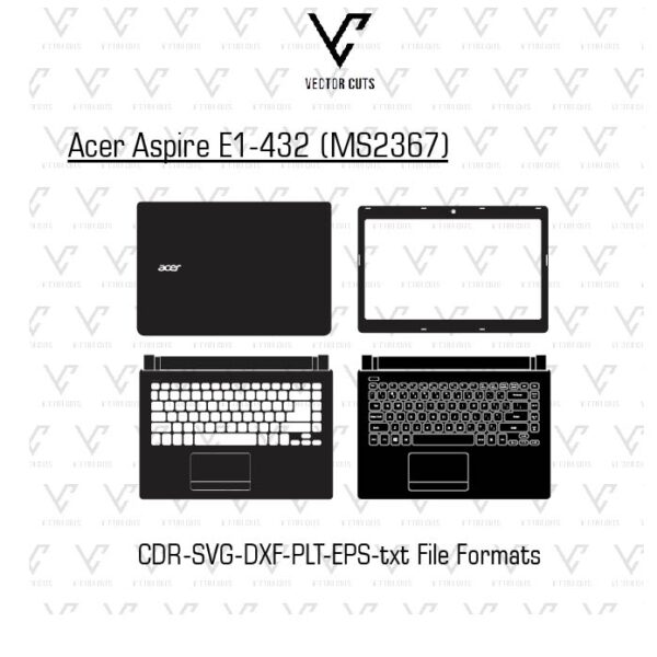 Acer Aspire E1-432 (MS2367) Laptop Skin Template