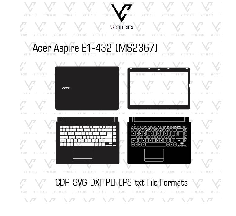 Acer Aspire E1-432 (MS2367) Laptop Skin Template