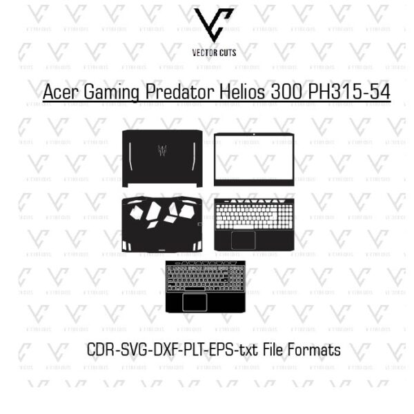 Acer Gaming Predator Helios 300 PH315-54 Laptop Skin Template