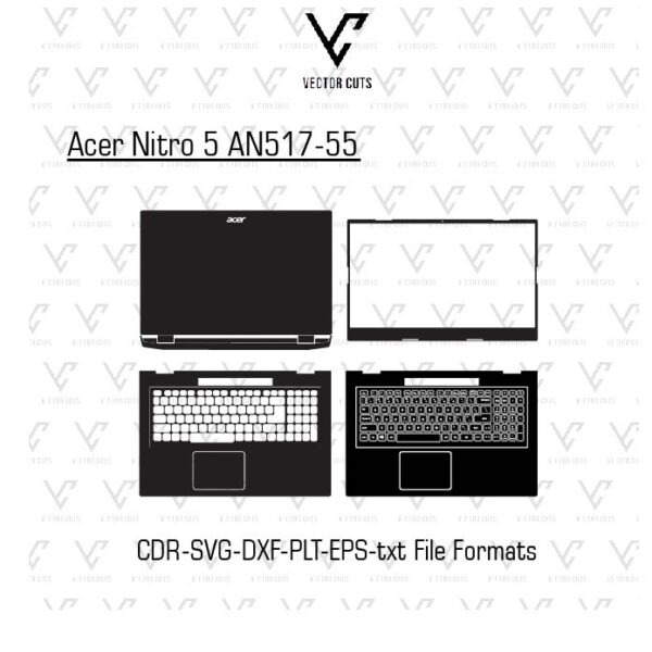 Acer Nitro 5 AN517-55 Laptop Skin Template
