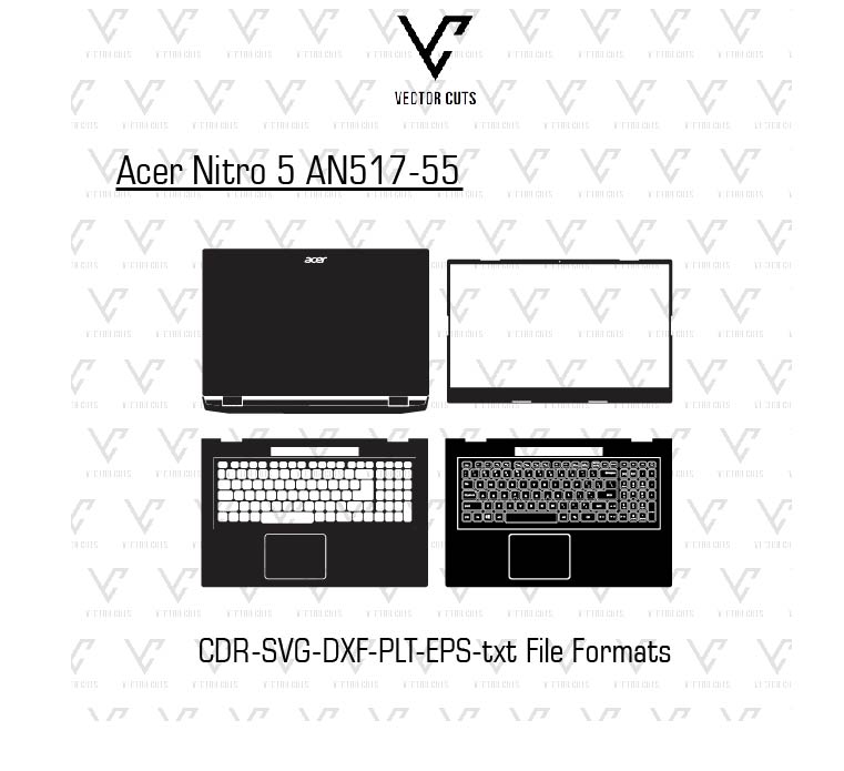 Acer Nitro 5 AN517-55 Laptop Skin Template