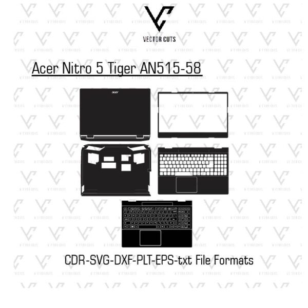 Acer Nitro 5 Tiger AN515-58 Laptop Skin Template