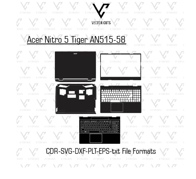 Acer Nitro 5 Tiger AN515-58 Laptop Skin Template