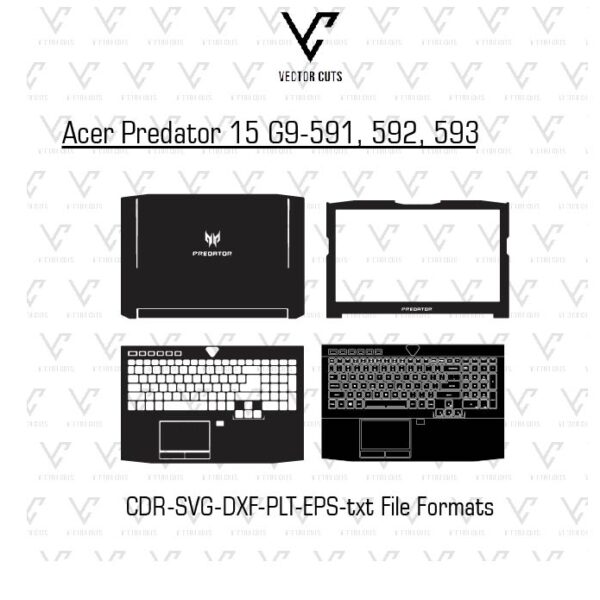 Acer Predator 15 G9-591, 592, 593 Laptop Skin Template