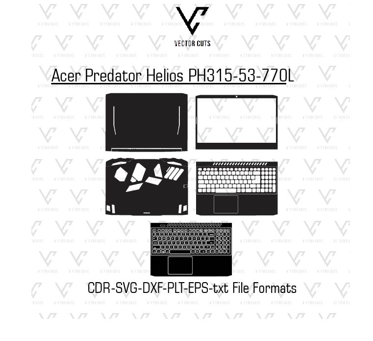 Acer Predator Helios PH315-53-770L Laptop Skin Template