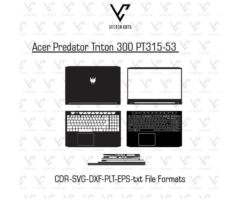 Acer Predator Triton 300 PT315-53 Laptop Skin Template
