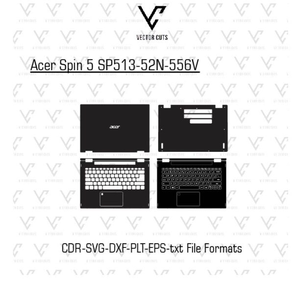 Acer Spin 5 SP513-52N-556V Laptop Skin Template