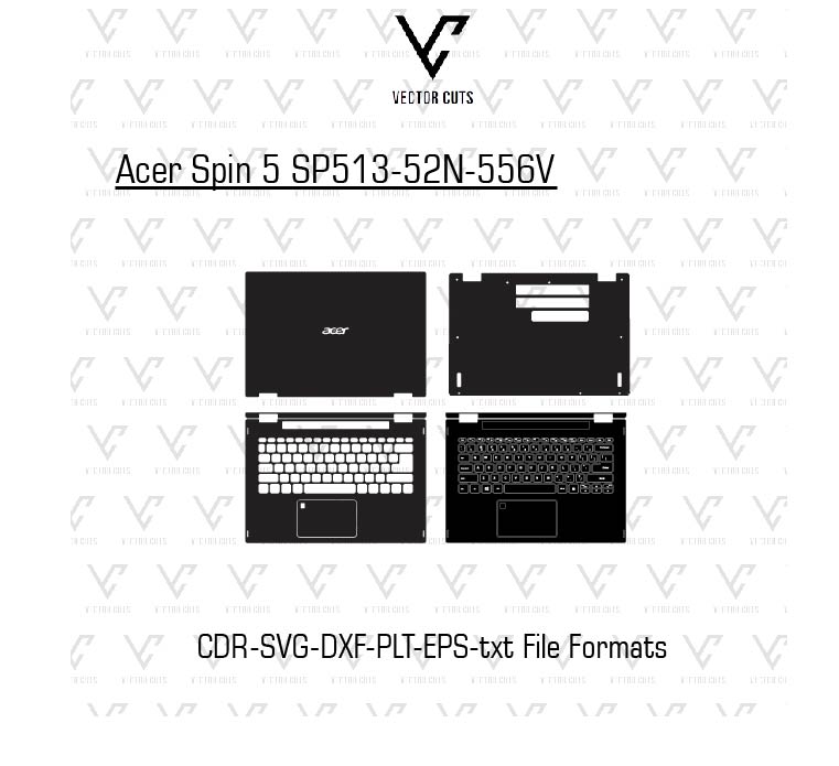 Acer Spin 5 SP513-52N-556V Laptop Skin Template