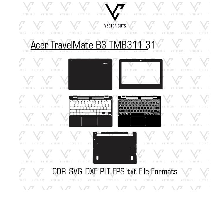 Acer TravelMate B3 TMB311 31 Laptop Skin Template