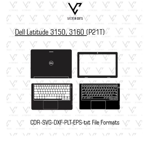Dell Latitude 3150, 3160 (P21T) Laptop Skin Template