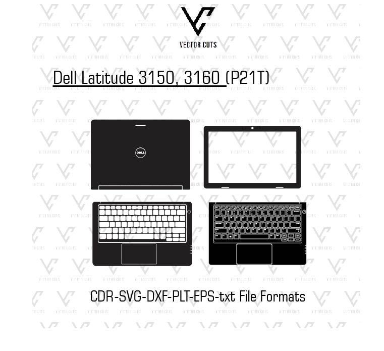 Dell Latitude 3150, 3160 (P21T) Laptop Skin Template