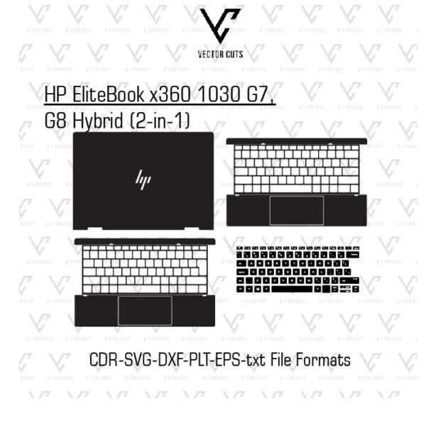 HP EliteBook x360 1030 G7, G8 Hybrid (2-in-1) Laptop Skin Template