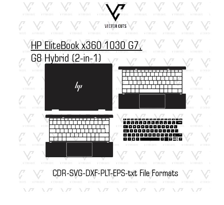 HP EliteBook x360 1030 G7, G8 Hybrid (2-in-1) Laptop Skin Template