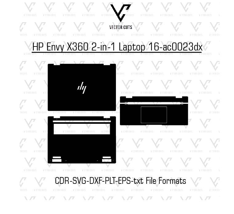 HP Envy X360 2-in-1 Laptop 16-ac0023dx Laptop Skin Template