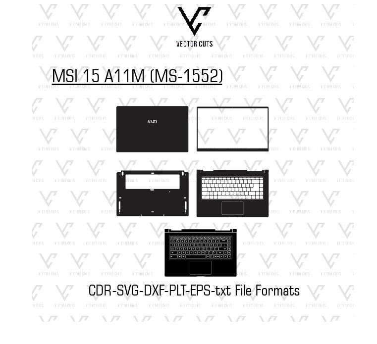 MSI 15 A11M (MS-1552) Laptop Skin Template