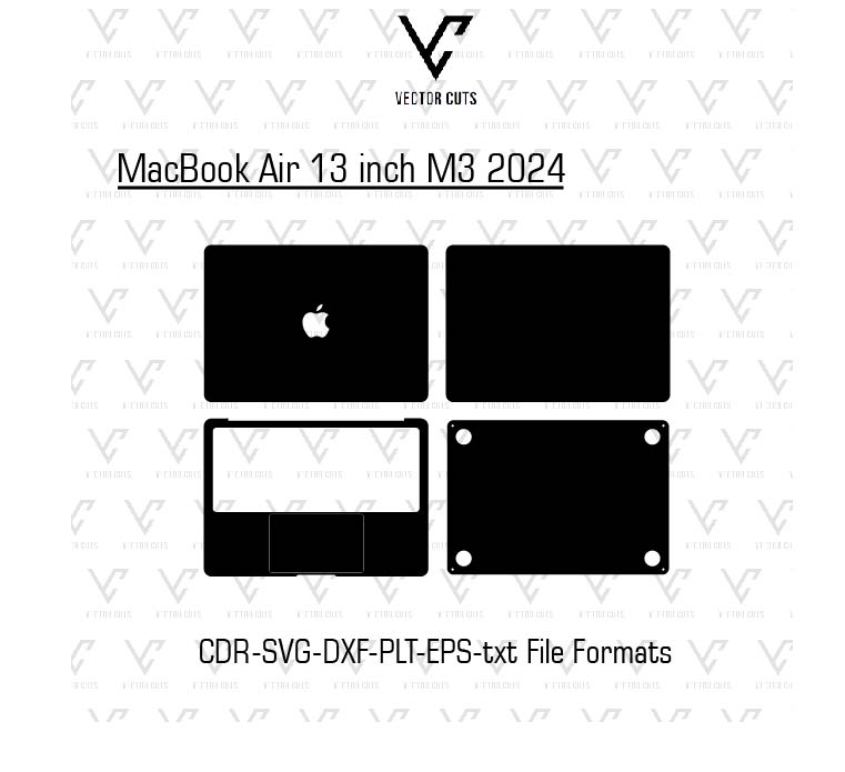 MacBook Air 13 inch M3 2024 Mobile Skin Template