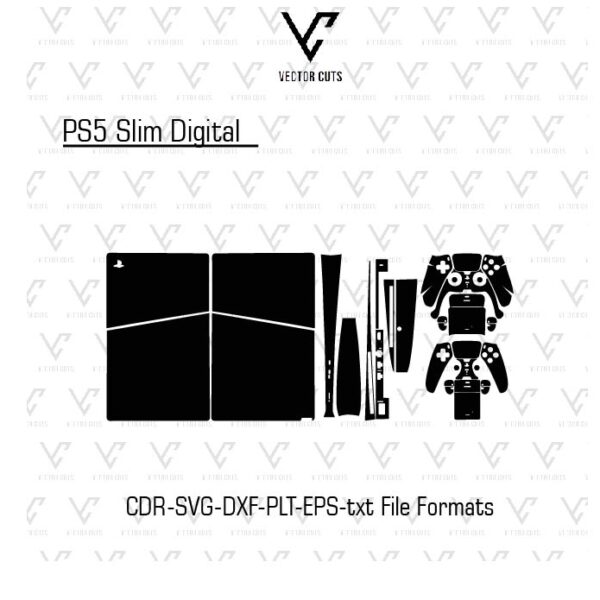 PS5 Slim Digital Vinyl Skin Template